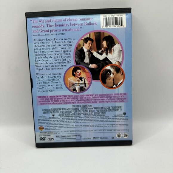 Two Weeks Notice Sandra Bullock Hugh Grant Widescreen 2003 Romantic Comedy - Picture 3 of 4